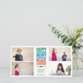 Dreidel Tree x4 Feiertagskarte (Stehend Vorderseite)