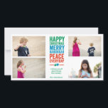Dreidel Tree x4 Feiertagskarte<br><div class="desc">Zeigen Sie vier Ihrer Lieblings-Fotos mit dieser einfachen Karte von PiPo Press. Mit einem blauen dreiel und einem grünen Baum entworfen,  schickt es allen Gläubigen eine Begrüßung der Jahreszeit,  die sich eine fröhliche Weihnachtszeit wünschen,  eine fröhliche Hanukkah und Frieden jeden Tag für alle Ihre Lieben.</div>