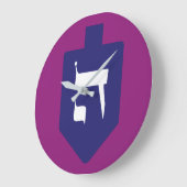 Dreidel w. Hebrew Letters Hey Shin Hanukkah Große Wanduhr (Winkel)