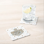 Dreidel-Wirbel von Blue and Browns Rechteckiger Pappuntersetzer (Vor Ort)