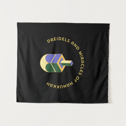 DREIDELS AND MIRACLES OF HANUKKAH WANDTEPPICH (Vorderseite (Horizontal))