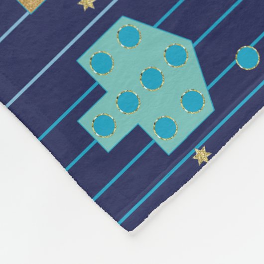 Dreidels in Blue Hanukkah Fleece Blanket (Ecke)
