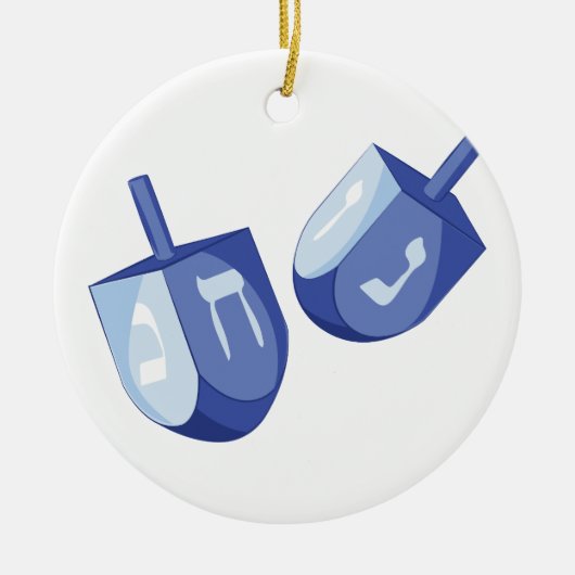 Dreidels Keramik Ornament (Vorne)
