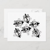 Dreidels Postkarte (Vorne/Hinten)