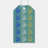 Dreidels + Sterne Geschenkanhänger (Vorderseite)