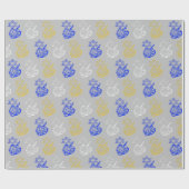 Dreidels + Sterne Geschenkpapier (Flach)