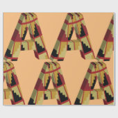 Dreidimensionaler Buchstabe A Geschenkpapier (Flach)