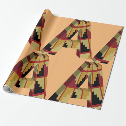 Dreidimensionaler Buchstabe A Geschenkpapier (Ungerollt)