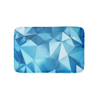 dreidimensionaler geometrischer, metallblauer Hint Badematte