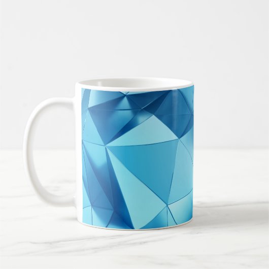 dreidimensionaler geometrischer, metallblauer Hint Kaffeetasse (Links)