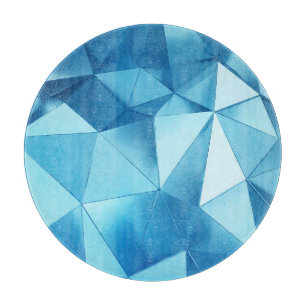 dreidimensionaler geometrischer, metallblauer Hint Schneidebrett