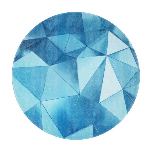 dreidimensionaler geometrischer, metallblauer Hint Schneidebrett (Vorderseite)