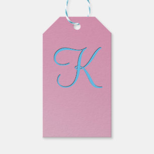 Dreidimensionales rosa Monogramm Geschenkanhänger