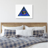 Dreieck blau mit Auge Augen Auge des Vorsehens Leinwanddruck (Insitu (Schlafzimmer))