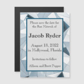 Dreieck-Blues MagnetSave the Date-Karte Magnetkarte (Vorne/Hinten)