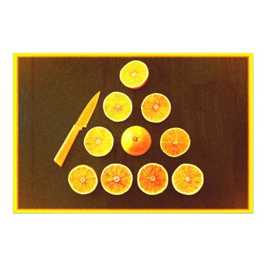 "Dreieck der halben Orangen" Niedliches Foto. Jetz Fotodruck (Vorne)