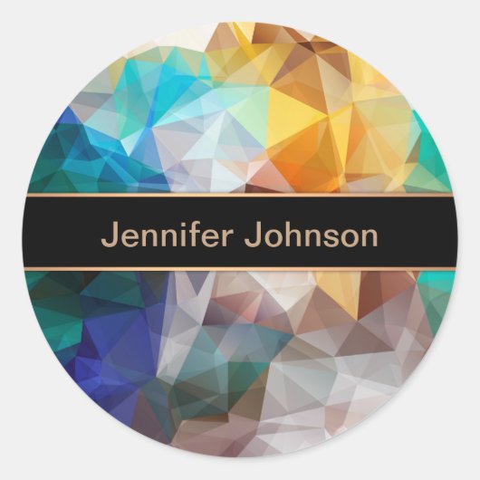 Dreieck der polygonalen personalisierten geometris runder aufkleber (Vorderseite)