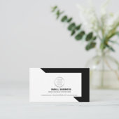 Dreieck Einfach Minimalistisch modern Schwarz-weiß Visitenkarte (Stehend Vorderseite)