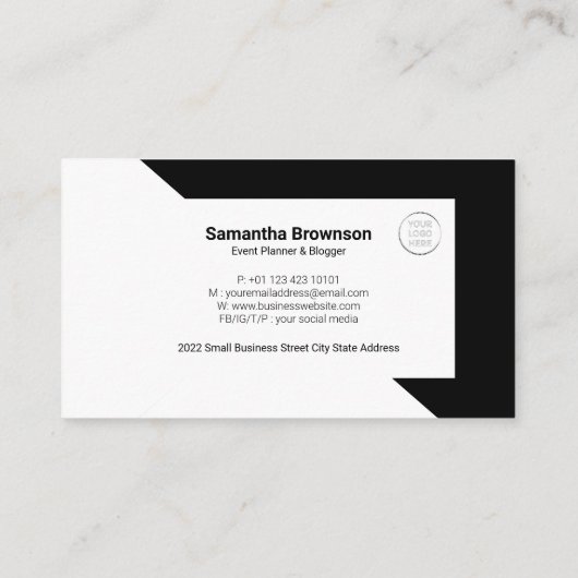 Dreieck Einfach Minimalistisch modern Schwarz-weiß Visitenkarte (Rückseite)