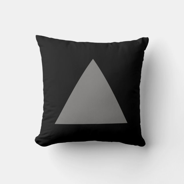 Dreieck Farben - 50pc Grau mit Schwarz Kissen (Vorderseite)