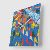 Dreieck-Flag-Dekoration Quadratische Wanduhr (Winkel)