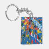 Dreieck-Flag-Dekoration Schlüsselanhänger (Vorderseite links)