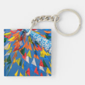 Dreieck-Flag-Dekoration Schlüsselanhänger (Rückseite)