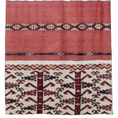 Dreieck Kilim III Roter Schwarz-weißer Streifen  Duschvorhang (Vorderseite)