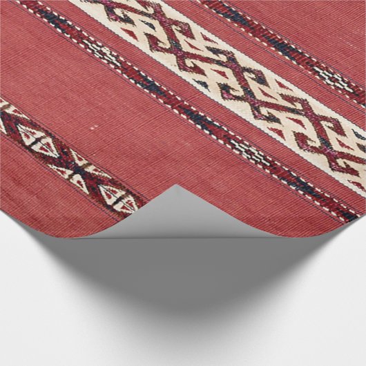 Dreieck Kilim IV Roter Schwarz-weißer Streifen Geschenkpapier (Ecke)