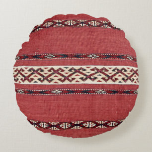 Dreieck Kilim IV Roter Schwarz-weißer Streifen  Rundes Kissen