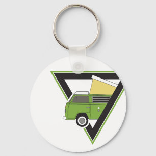 Dreieck klassischer grüner Camper Van Schlüsselanhänger