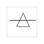 Dreieck mit einer Linie durch Gummistempel (Prägung)
