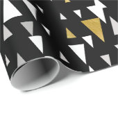 Dreieck-moderne Kunst - schwarzes Gold Geschenkpapier (Rolleneckpunkt)