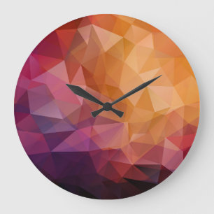 Dreieck-Mosaik: Dunkel Vintag Große Wanduhr