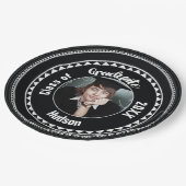 Dreieck Muster Abschluss Foto Name Jahr Pappteller (Schrägansicht)