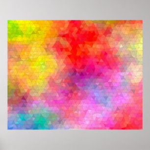 Dreieck-Muster mit Farbmischhintergrund. abs Poster