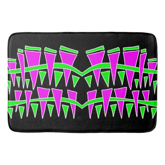 Dreieck-Reihen Rosa grüne Dodle44c Badematte (Vorderseite)
