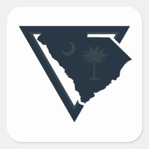 Dreieck South Carolina Quadratischer Aufkleber