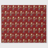 Dreieck spielender Stickman Geschenkpapier (Flach)