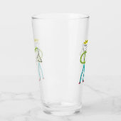 Dreieck spielender Stickman Glas (Links)
