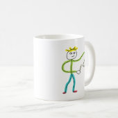 Dreieck spielender Stickman Kaffeetasse (VorderseiteRechts)