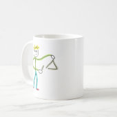 Dreieck spielender Stickman Kaffeetasse (Vorderseite Links)