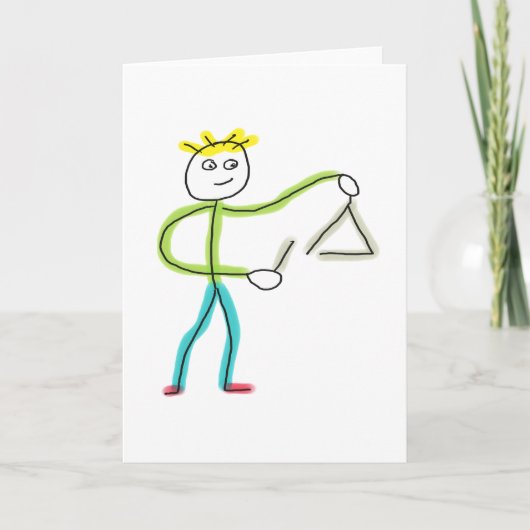 Dreieck spielender Stickman Karte (Vorderseite)