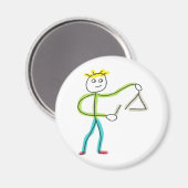 Dreieck spielender Stickman Magnet (Vorderseite/Rückseite)