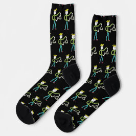 Dreieck spielender Stickman Socken