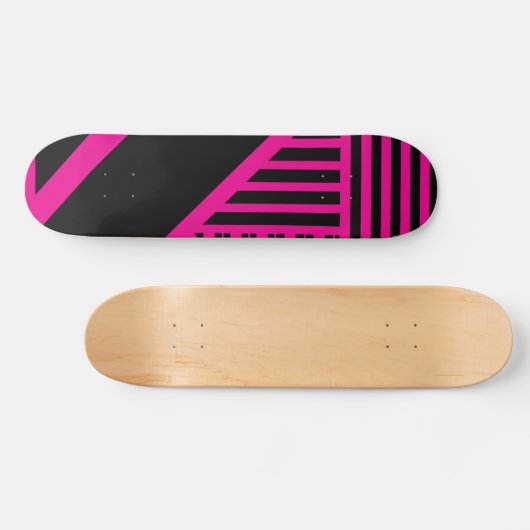 Dreieck Streifen in Magenta und Schwarz Skateboard (Horizontal)