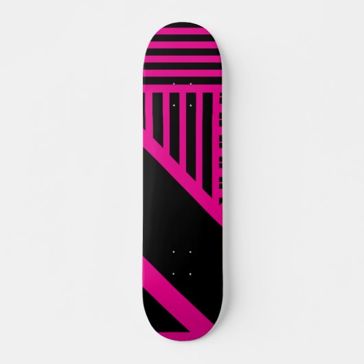 Dreieck Streifen in Magenta und Schwarz Skateboard (Vorne)