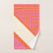 Dreieck Streifen in Rosa, Orange und Creme Badhandtuch Set (Handtuch)