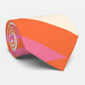 Dreieck Streifen in Rosa, Orange und Creme Krawatte (Gerollt)