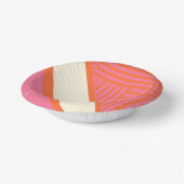 Dreieck Streifen in Rosa, Orange und Creme Pappteller (Gewinkelt)